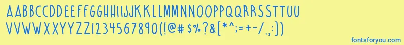 UnicornFlakes Font – Blue Fonts on Yellow Background