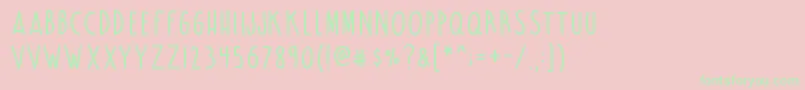 UnicornFlakes Font – Green Fonts on Pink Background