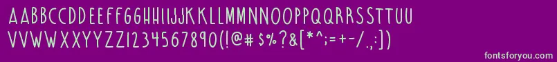 UnicornFlakes Font – Green Fonts on Purple Background