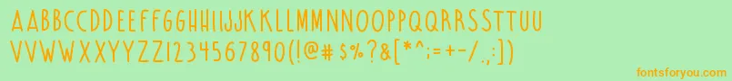 UnicornFlakes Font – Orange Fonts on Green Background