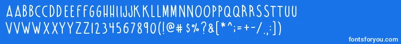 UnicornFlakes Font – White Fonts on Blue Background