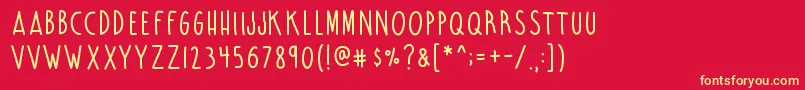 UnicornFlakes Font – Yellow Fonts on Red Background