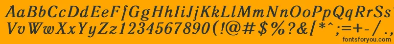 フォントAntiqua8 – 黒い文字のオレンジの背景