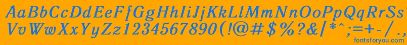 Antiqua8 Font – Blue Fonts on Orange Background