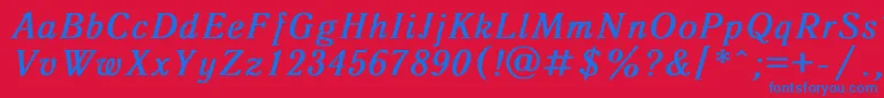 Antiqua8 Font – Blue Fonts on Red Background