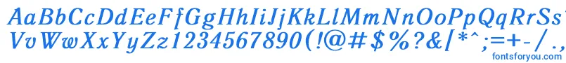 フォントAntiqua8 – 白い背景に青い文字