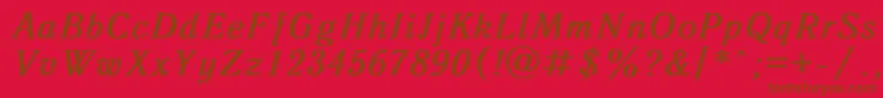 フォントAntiqua8 – 赤い背景に茶色の文字