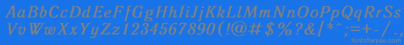 フォントAntiqua8 – 青い背景に灰色の文字