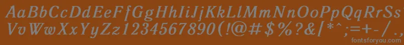 フォントAntiqua8 – 茶色の背景に灰色の文字