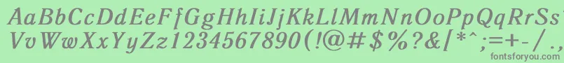 フォントAntiqua8 – 緑の背景に灰色の文字