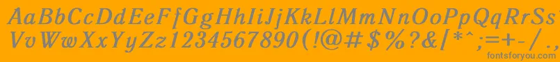 フォントAntiqua8 – オレンジの背景に灰色の文字