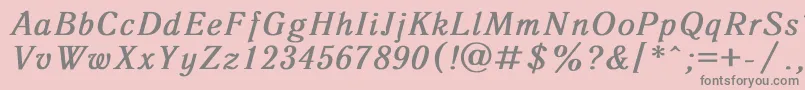 フォントAntiqua8 – ピンクの背景に灰色の文字