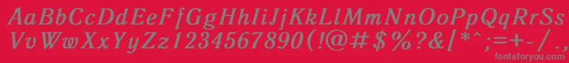 フォントAntiqua8 – 赤い背景に灰色の文字