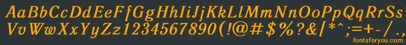 フォントAntiqua8 – 黒い背景にオレンジの文字