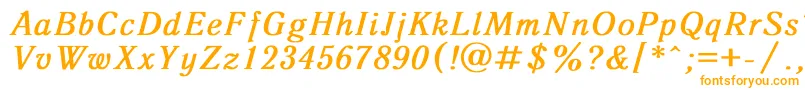 フォントAntiqua8 – 白い背景にオレンジのフォント