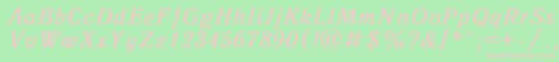 Antiqua8 Font – Pink Fonts on Green Background