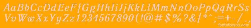 Antiqua8 Font – Pink Fonts on Orange Background