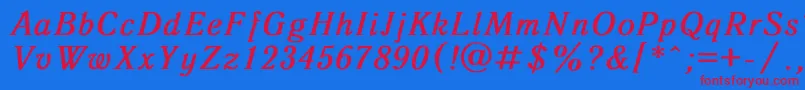 Antiqua8 Font – Red Fonts on Blue Background