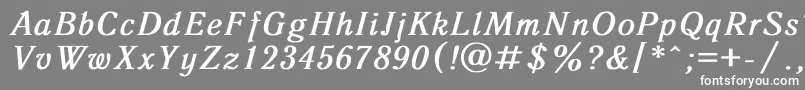 フォントAntiqua8 – 灰色の背景に白い文字