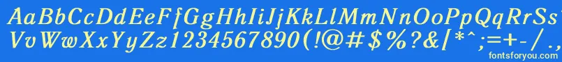 フォントAntiqua8 – 黄色の文字、青い背景