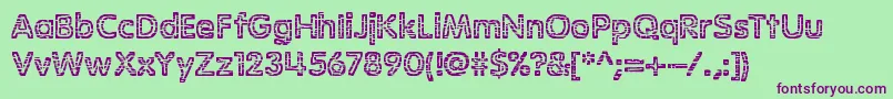 StagnationBrk Font – Purple Fonts on Green Background