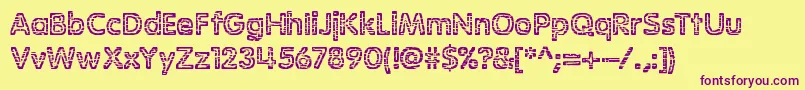 StagnationBrk-fontti – violetit fontit keltaisella taustalla