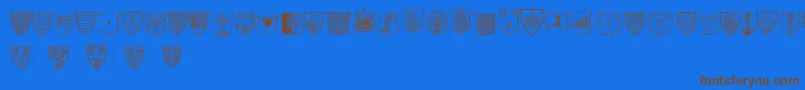 BlasonsFree Font – Brown Fonts on Blue Background