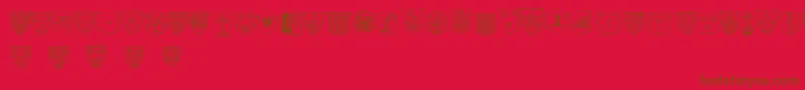 BlasonsFree Font – Brown Fonts on Red Background