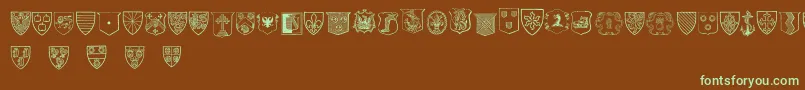 BlasonsFree Font – Green Fonts on Brown Background
