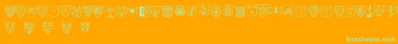 BlasonsFree Font – Green Fonts on Orange Background
