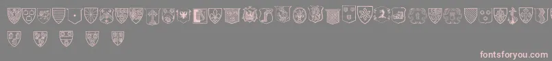 More about BlasonsFree Font BlasonsFree Font – Pink Fonts on Gray Background