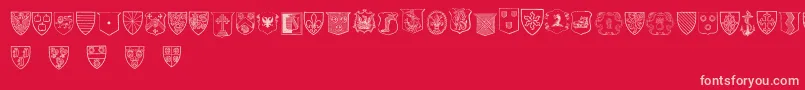 BlasonsFree Font – Pink Fonts on Red Background