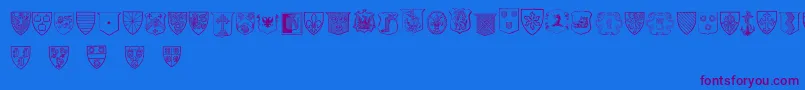 BlasonsFree Font – Purple Fonts on Blue Background