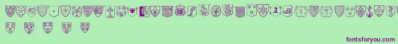 Więcej informacji o czcionce BlasonsFree Czcionka BlasonsFree – fioletowe czcionki na zielonym tle
