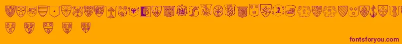 BlasonsFree-fontti – violetit fontit oranssilla taustalla