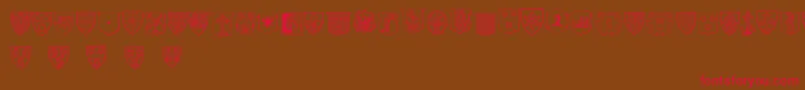 BlasonsFree Font – Red Fonts on Brown Background