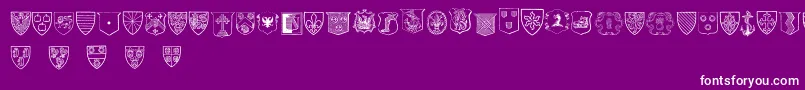 BlasonsFree-Schriftart – Weiße Schriften auf violettem Hintergrund