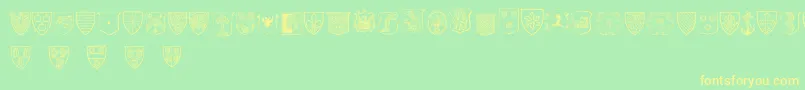 フォントBlasonsFree – 黄色の文字が緑の背景にあります