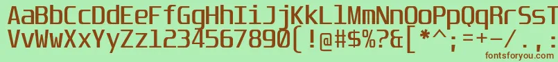 Czcionka UnispaceRg – brązowe czcionki na zielonym tle