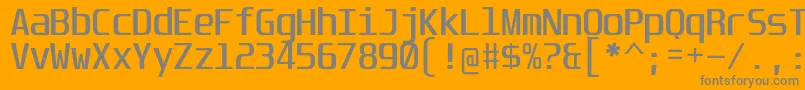 Fonte UnispaceRg – fontes cinzas em um fundo laranja