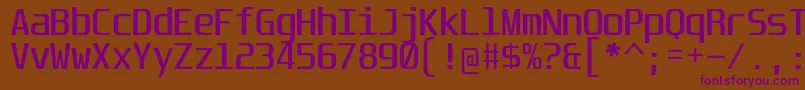 UnispaceRg Font – Purple Fonts on Brown Background