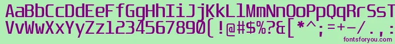 UnispaceRg Font – Purple Fonts on Green Background