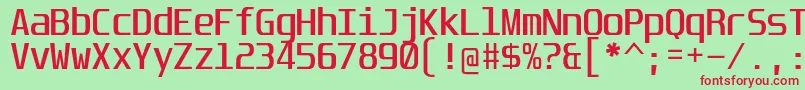 UnispaceRg Font – Red Fonts on Green Background