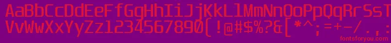 フォントUnispaceRg – 紫の背景に赤い文字