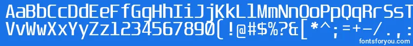 Шрифт UnispaceRg – белые шрифты на синем фоне