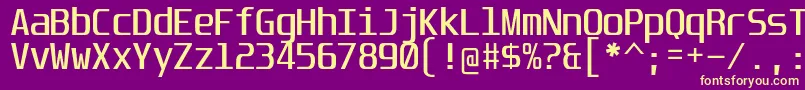 UnispaceRg Font – Yellow Fonts on Purple Background
