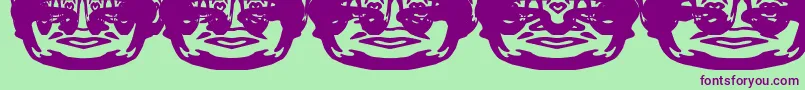 Obeyballoon-fontti – violetit fontit vihreällä taustalla