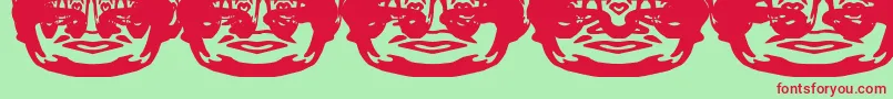 Obeyballoon Font – Red Fonts on Green Background