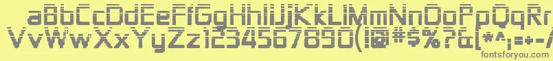 フォントZektondots – 黄色の背景に灰色の文字