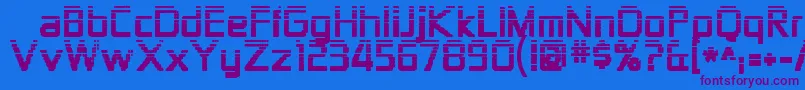 Zektondots Font – Purple Fonts on Blue Background